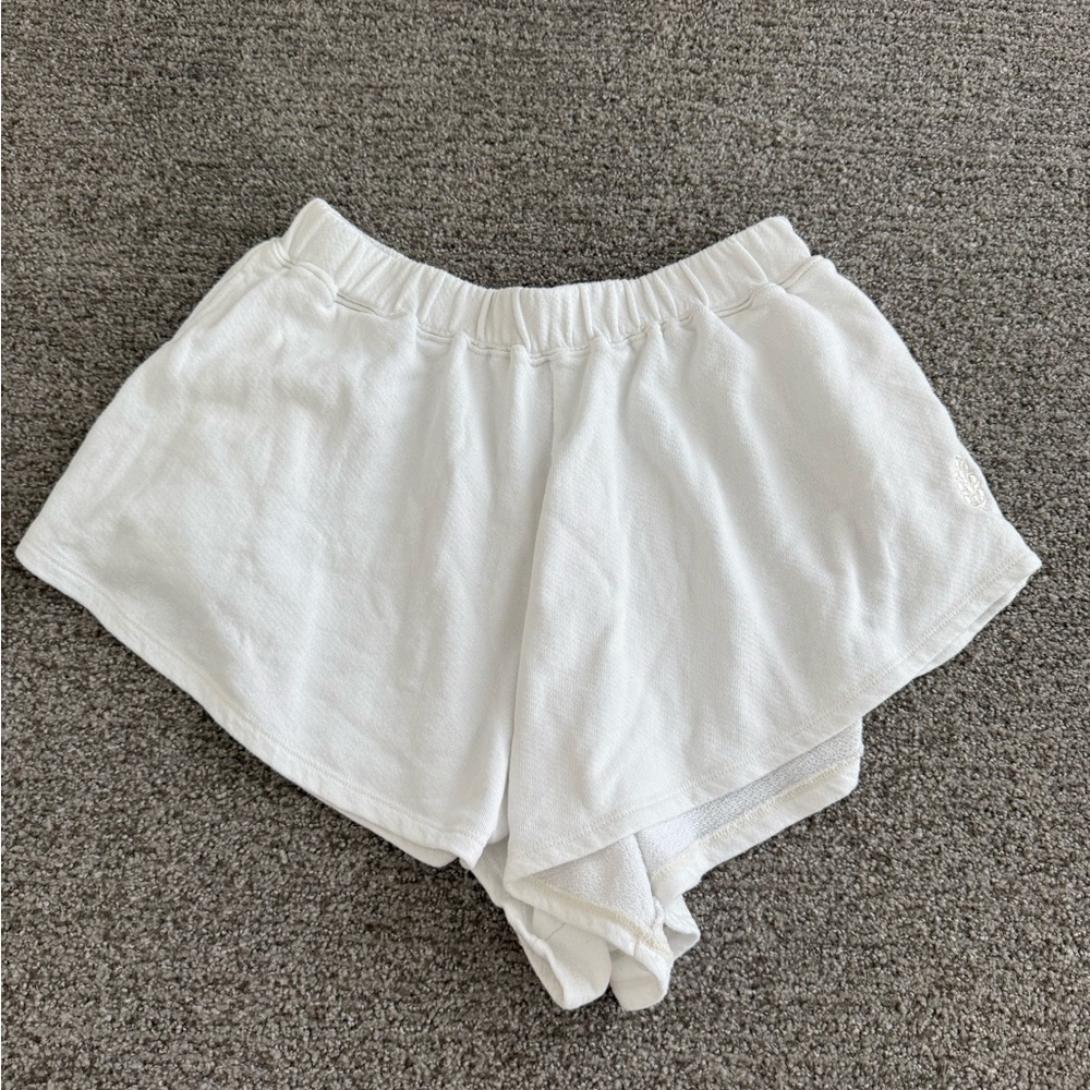 Free People White Flowy Shorts